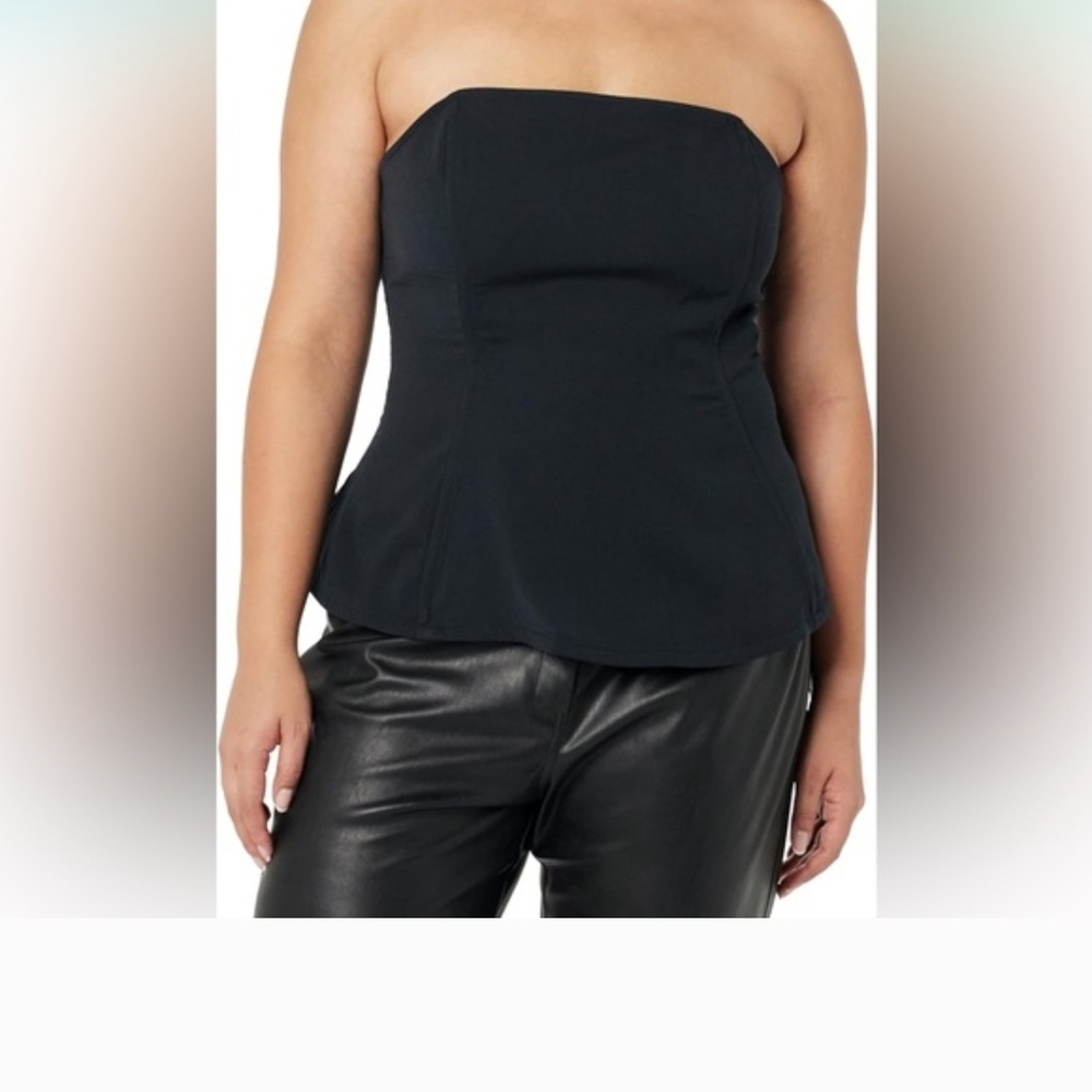The Drop Chic Black Strapless Corset Top